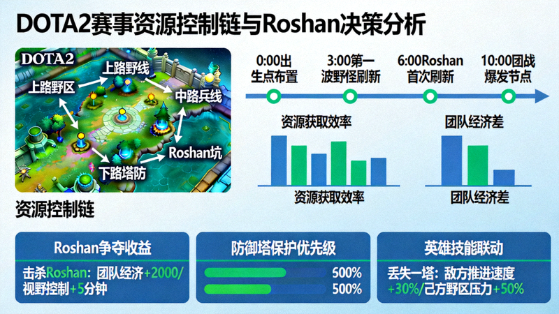 DOTA2赛事资源控制链与Roshan决策分析配图