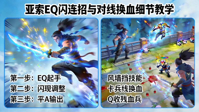 英雄联盟亚索EQ闪连招与对线换血细节教学配图