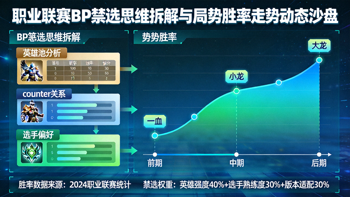 职业联赛BP禁选思维拆解与局势胜率走势动态沙盘大图